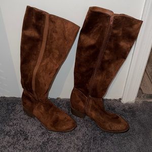 Chestnut Suede Boots. Size 7